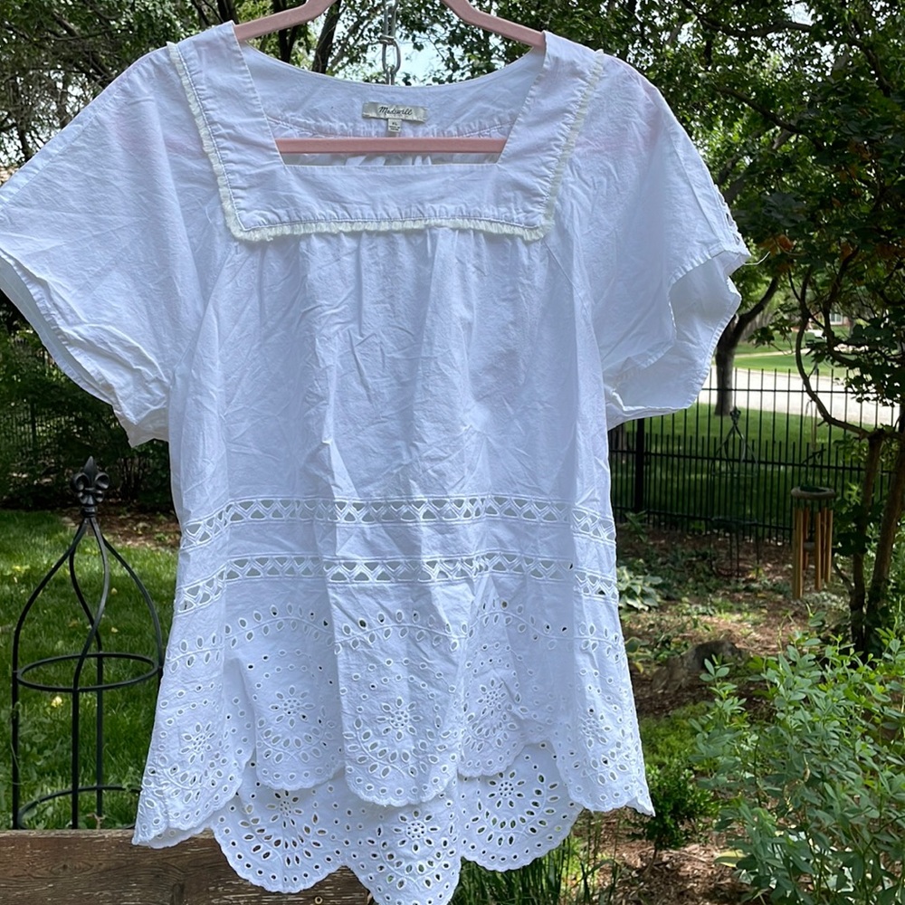 Madewell Eyelet Angelica Top. XL